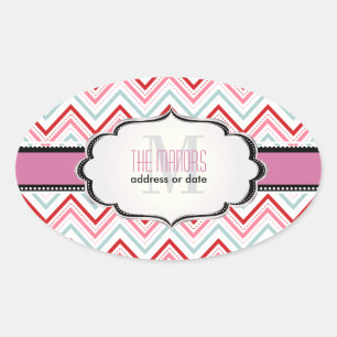PixDezines Chevron/Weihnachten/DIY Farben Ovaler Aufkleber
