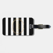 PixDezines CHIC BLACK+WHITE STRIPES /DIY FARBEN Gepäckanhänger (Rückseite horizontal)