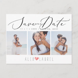 PixDezines Chic Elegant Calligraphy Rett Date Postkarte