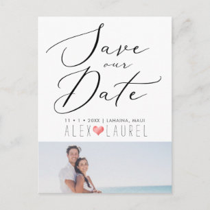 PixDezines Chic Elegante Kalligrafie - Termin vorm Postkarte