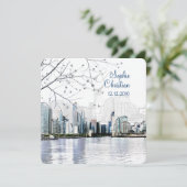 PixDezines Chicago Lakeshore Skyline/Einladung Einladung (Stehend Vorderseite)