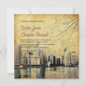 PixDezines Chicago Lakeshore Skyline/Einladungen Einladung (Rückseite)