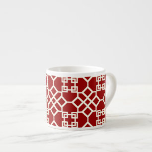 PixDezines Chinesisches Gitter/DIY roter Hintergru Espressotasse