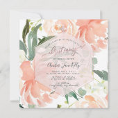 PixDezines Christening Summer Watercolor Blume Einladung (Rückseite)
