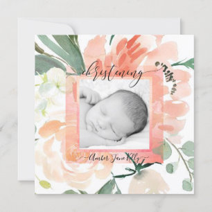 PixDezines Christening Summer Watercolor Blume Einladung