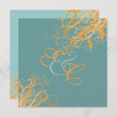 PixDezines Citrus Wirbel/Tageshintergrund Einladung (Vorne/Hinten)