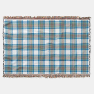 PixDezines Clan Stewart Tartan blau orange Decke