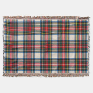 PixDezines Clan Stewart Tartan rot weiß Decke