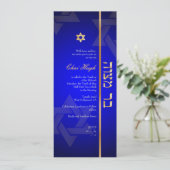 PixDezines Classic Bar Mitzvah/diy blue/gold Einladung (Stehend Vorderseite)