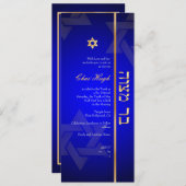 PixDezines Classic Bar Mitzvah/diy blue/gold Einladung (Vorne/Hinten)