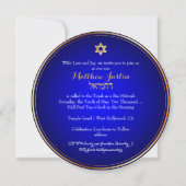 PixDezines Classic Bar Mitzvah/Königsblau Einladung (Rückseite)
