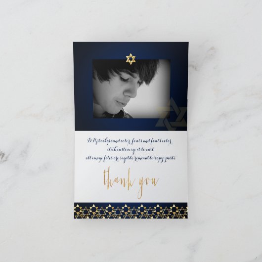 PixDezines Classic Mitzvah Danke / DIY Farbe (Innenseite)