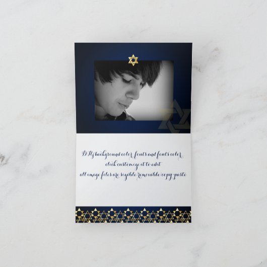 PixDezines Classic Mitzvah Danke / DIY Farbe (Innenseite)