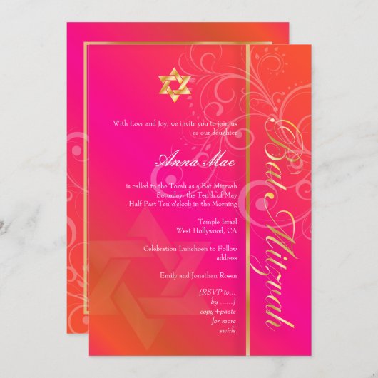 PixDezines Classic+Wirbel Fledermaus Einladung (Vorne/Hinten)