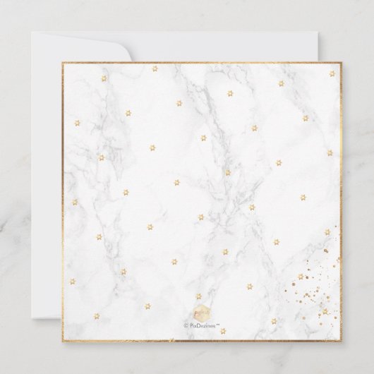 PixDezines Classy Marble Gold Confetti Bar Mitzvah Einladung (Rückseite)