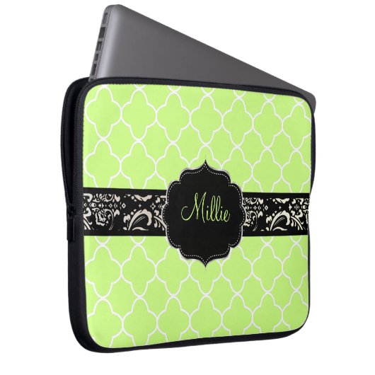 PixDezines Clover Trellis/DIY Monogram+color! Laptopschutzhülle (Vorne Rechts)