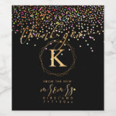 PixDezines Confetti+Monogram A-Z, New Mr. Weinetikett (Einzelnes Label)