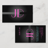 PixDezines Cool Neon Lights Monogramm Visitenkarte (Vorne/Hinten)