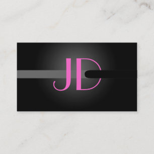 PixDezines Cool Neon Lights Monogramm Visitenkarte