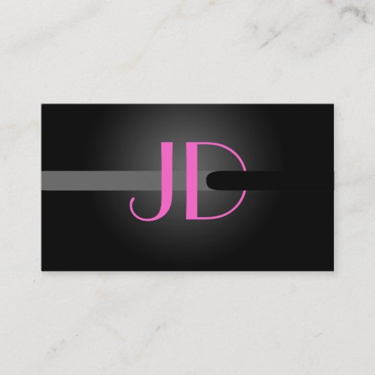 PixDezines Cool Neon Lights Monogramm Visitenkarte (Vorderseite)