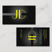 PixDezines Cool Neon Lights Monogramm Visitenkarte (Vorne/Hinten)