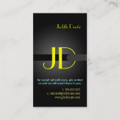 PixDezines Cool Neon Lights Monogramm Visitenkarte (Rückseite)