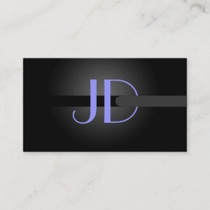 PixDezines Cool Neon Lights Monogramm Visitenkarte
