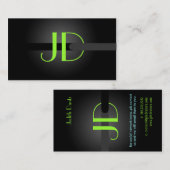 PixDezines Cool Neon Lights Monogramm Visitenkarte (Vorne/Hinten)