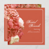 PixDezines Coral Peonies/Hydrangeas/Bridal Brunch Einladung (Vorne/Hinten)