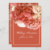PixDezines Coral Peonies/Orange Hydrangeas/Bouquet Einladung (Vorne/Hinten)