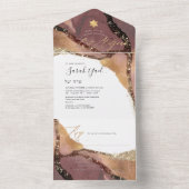 PixDezines Cosmic Dusty Rose Gold Bat Mitzvah Alle All In One Einladung (Innen Boden)