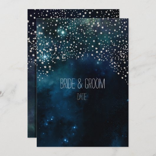 PixDezines Cosmic/NASA/Starry Night Einladung (Vorne/Hinten)