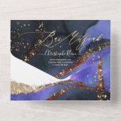 PixDezines Cosmic Violet Blue Bar Mitzvah All In One Einladung (Rückseite)