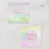 PixDezines Cotton Candy + Pearly White Square Busi Quadratische Visitenkarte (Vorne/Hinten)