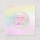 PixDezines Cotton Candy + Pearly White Square Busi Quadratische Visitenkarte (Rückseite)