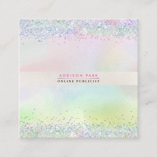 PixDezines Cotton Candy + Pearly White Square Busi Quadratische Visitenkarte (Vorderseite)