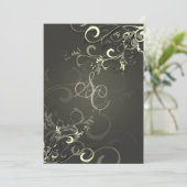 PixDezines Creme Wirbel + Grafit Einladung (Stehend Vorderseite)