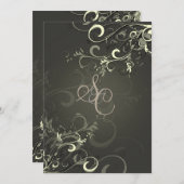 PixDezines Creme Wirbel + Grafit Einladung (Vorne/Hinten)