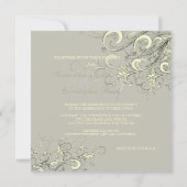 PixDezines Creme Wirbel+Graphit/DIY Hintergrund Einladung (Rückseite)