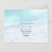 PixDezines Crystal Blue Coastal Calligraphy UAWG Einladungspostkarte (Rückseite)