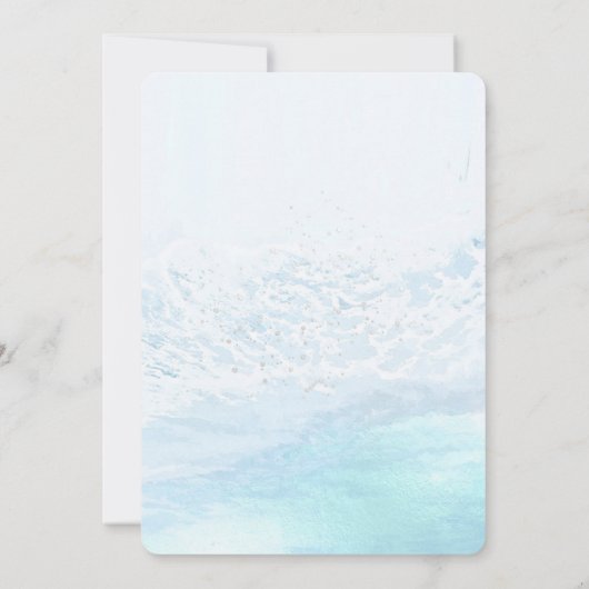 PixDezines Crystal Blue Shoreline, Beach Wedding Einladung (Rückseite)