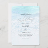 PixDezines Crystal Blue Shoreline, Beach Wedding Einladung (Vorderseite)