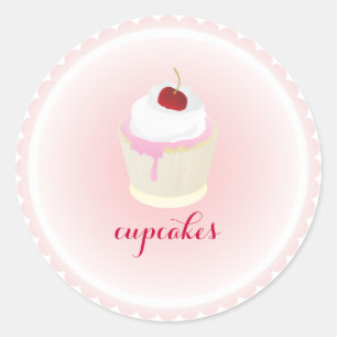 PixDezines cupcake/Rote Kirsche Runder Aufkleber