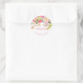 PixDezines Cupcakes+Bubbly Wasserfarbe Peonies Runder Aufkleber (Tasche)