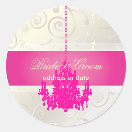 PixDezines Cupcakes Wirbel+Hot Pink Kronleuchter Runder Aufkleber (Vorderseite)