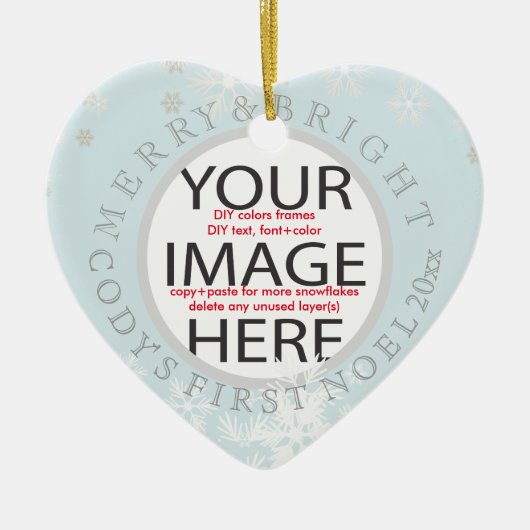 PixDezines Custom Foto Ornament/DIY Farben Keramikornament (Vorne)