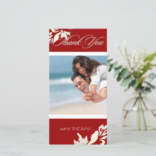 PixDezines Damask 12/Danke/DIY Farbe Dankeskarte (Stehend Vorderseite)