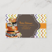 PixDezines Damask Hochzeitstorte+Zickzack Visitenkarte (Rückseite)