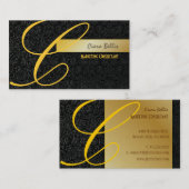 PixDezines Damask Spitze in schwarz + gold Visitenkarte (Vorne/Hinten)