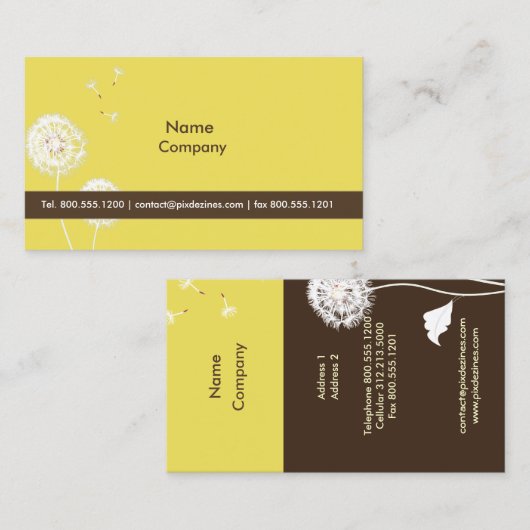 PixDezines dandelions dijon Senf Visitenkarte (Vorne/Hinten)